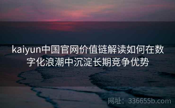 kaiyun中国官网价值链解读如何在数字化浪潮中沉淀长期竞争优势